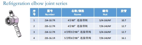 Refrigeration elbow joint series