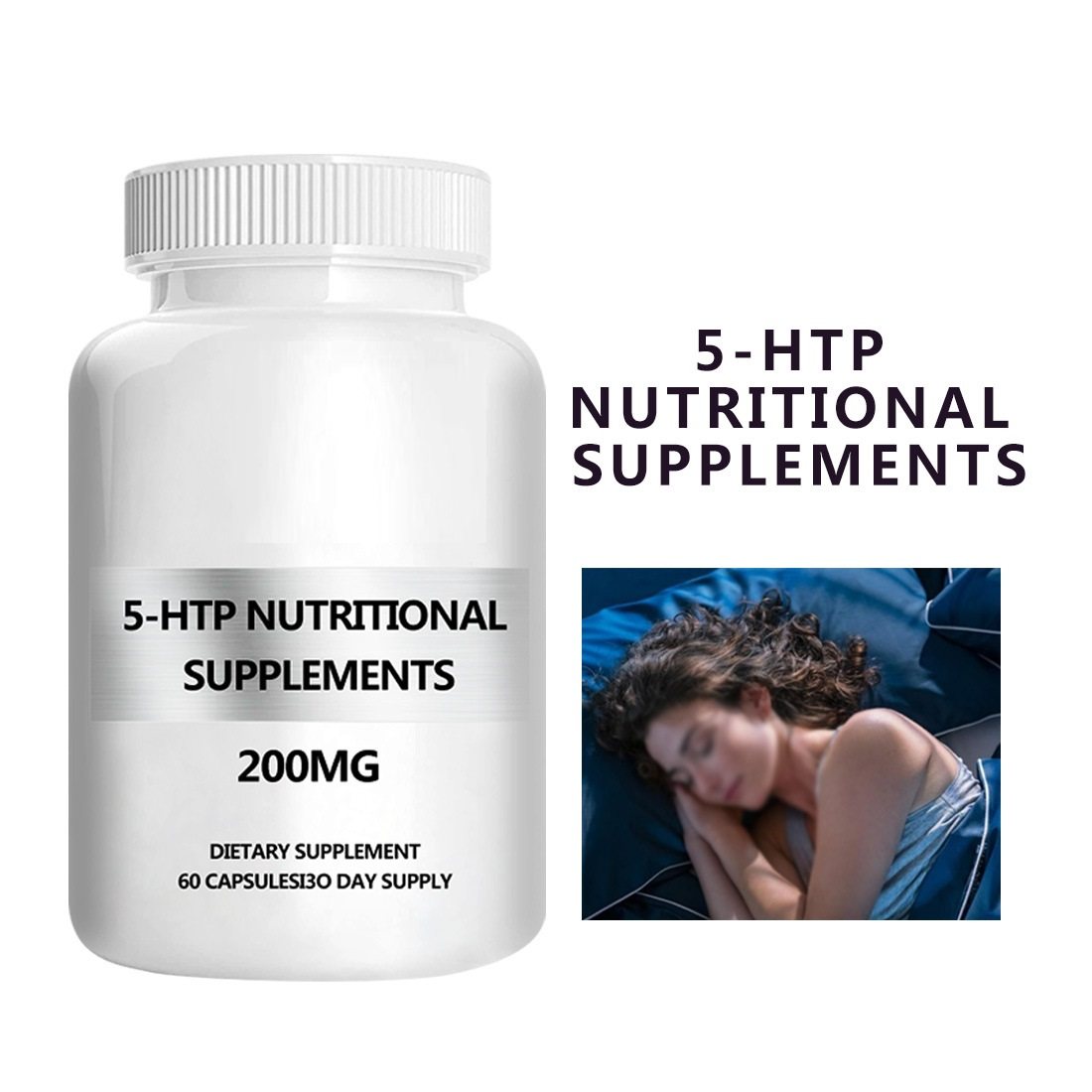 OEM 5-HTP 99% 5-hydroxytryptophan Powder Capsules CAS No:56-69-9