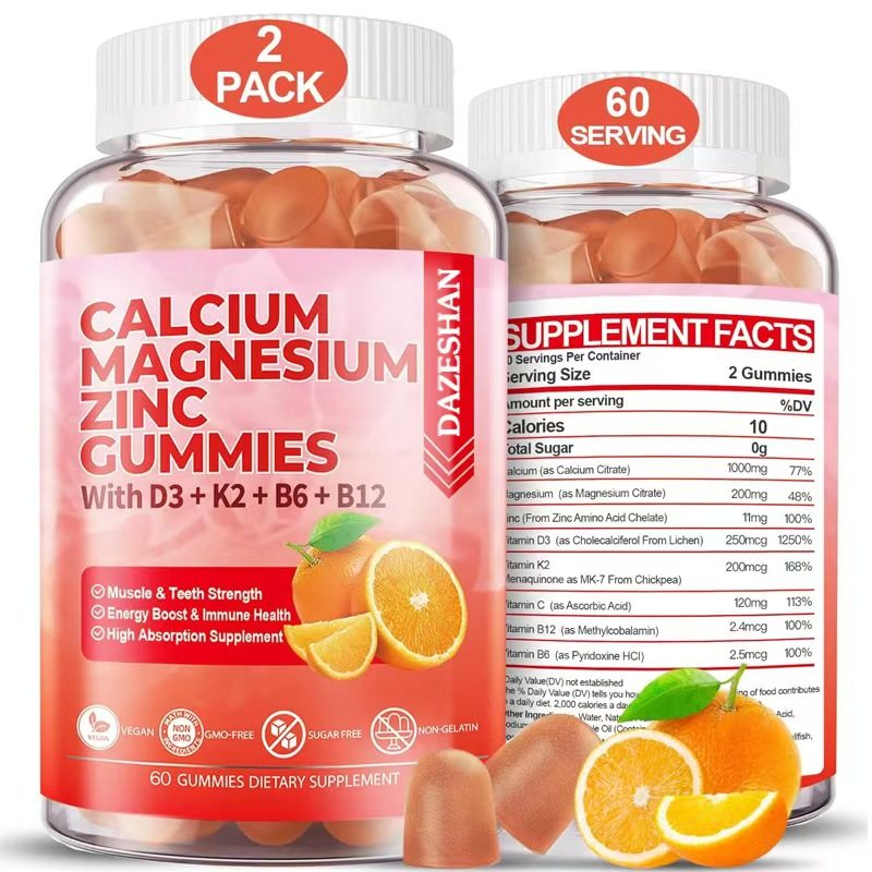 OEM  Calcium magnesium zinc supplement gummies