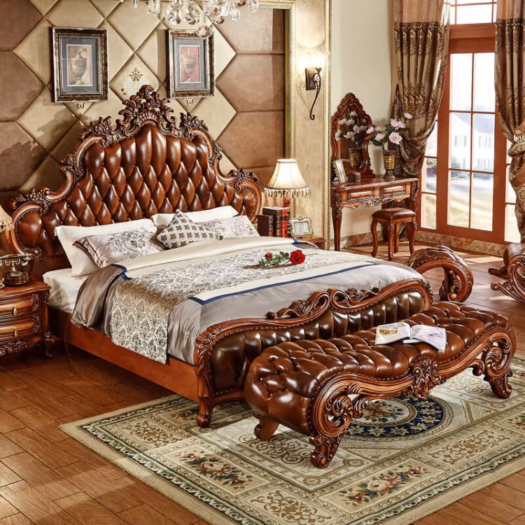 American leather imported solid wood master bed