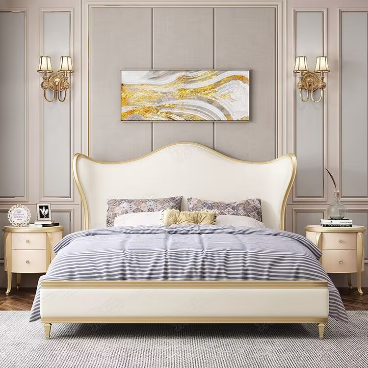 Light luxury American solid wood luxury double bed