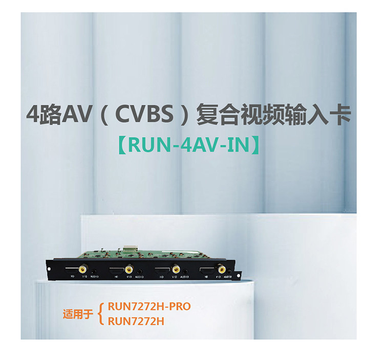4路AV（CVBS）复合视频输入卡  RUN-4AV-IN