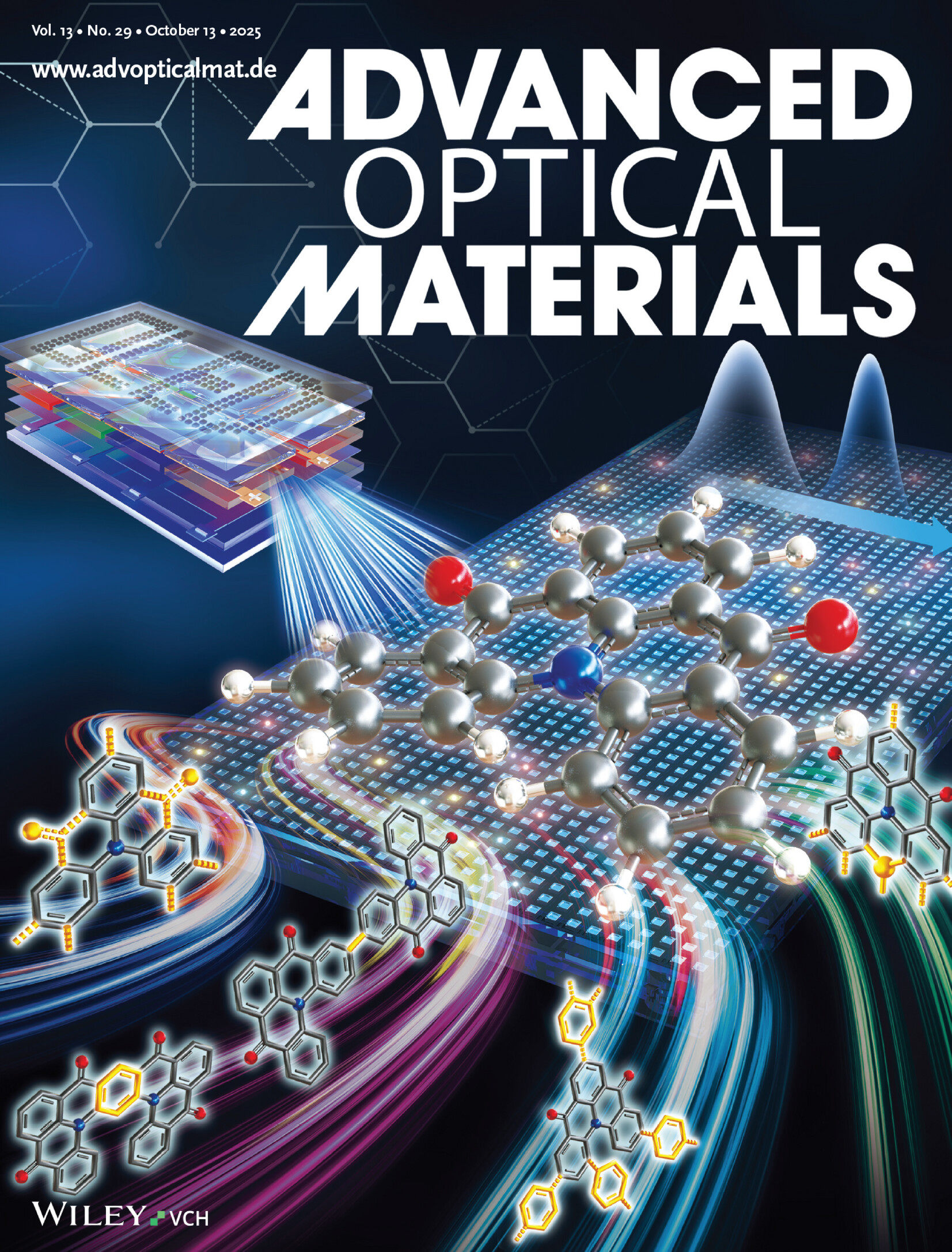 Congratulations to Zhipeng, Xiaopeng and Aowei on having their cover design selected as the Front Cover for Advanced Optical Materials!