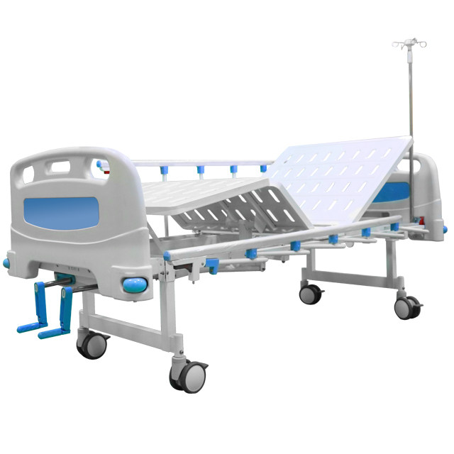 Flat hospital beds 2 function manual 2 crank hospital bed with mattress good price for hospital