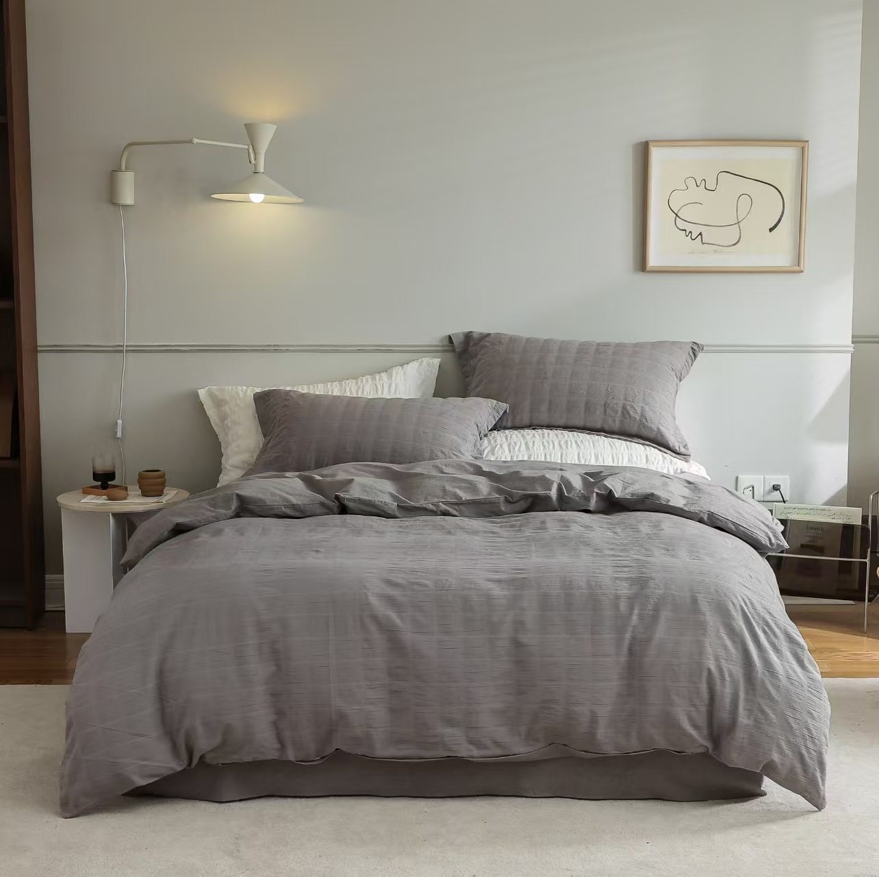 All cotton bubble wrinkled fabric