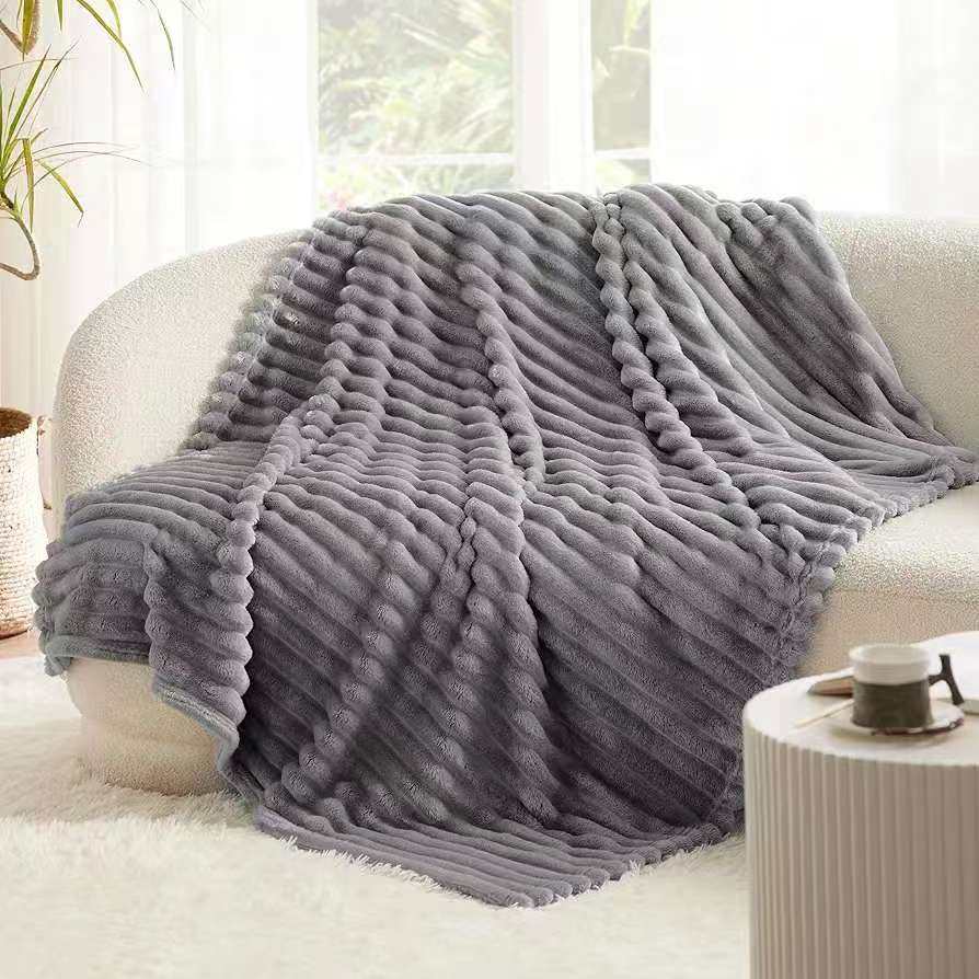 Flannel striped blanket
