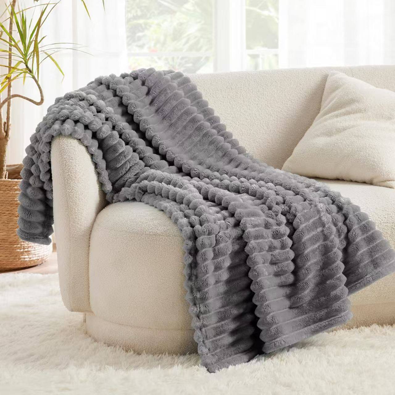 Flannel striped blanket