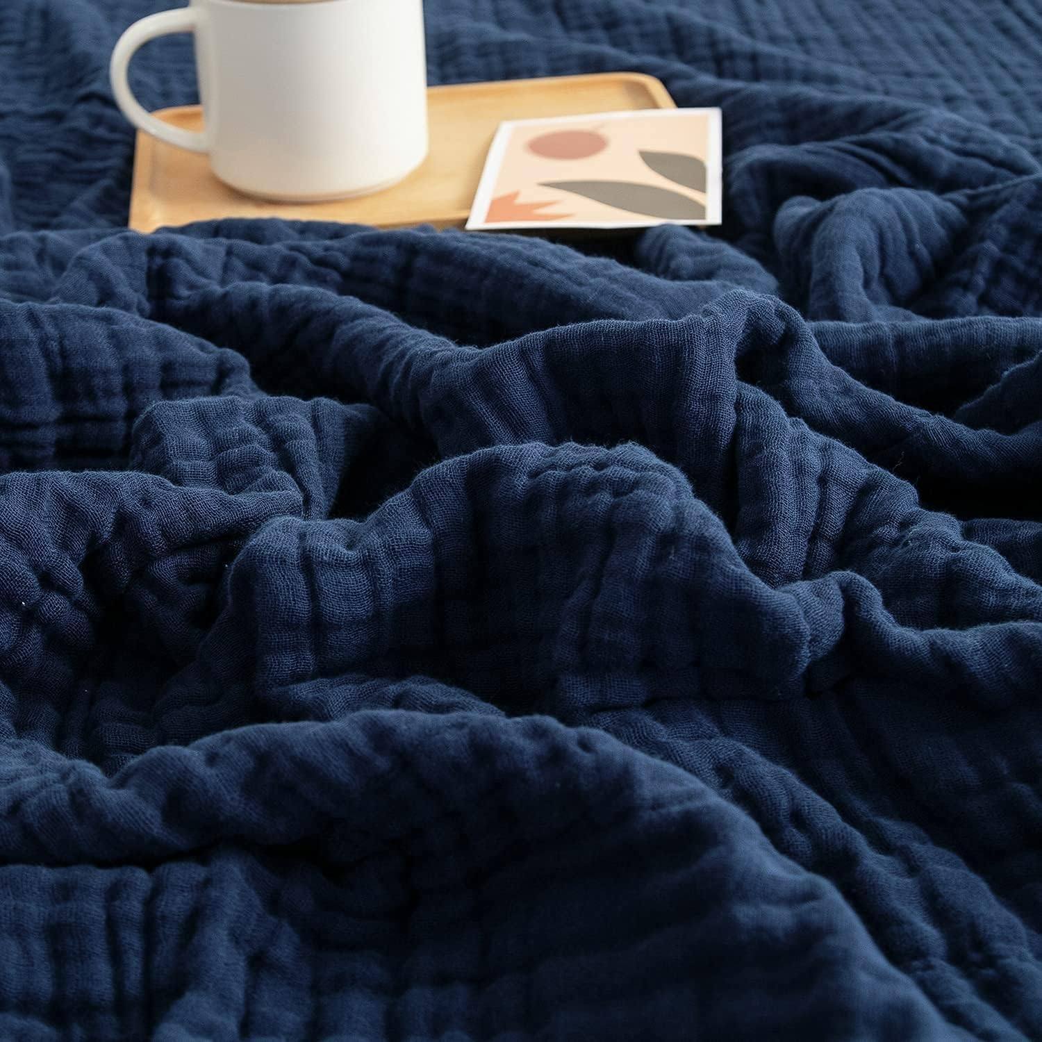 Plain 6-layer wrinkled cloth blanket