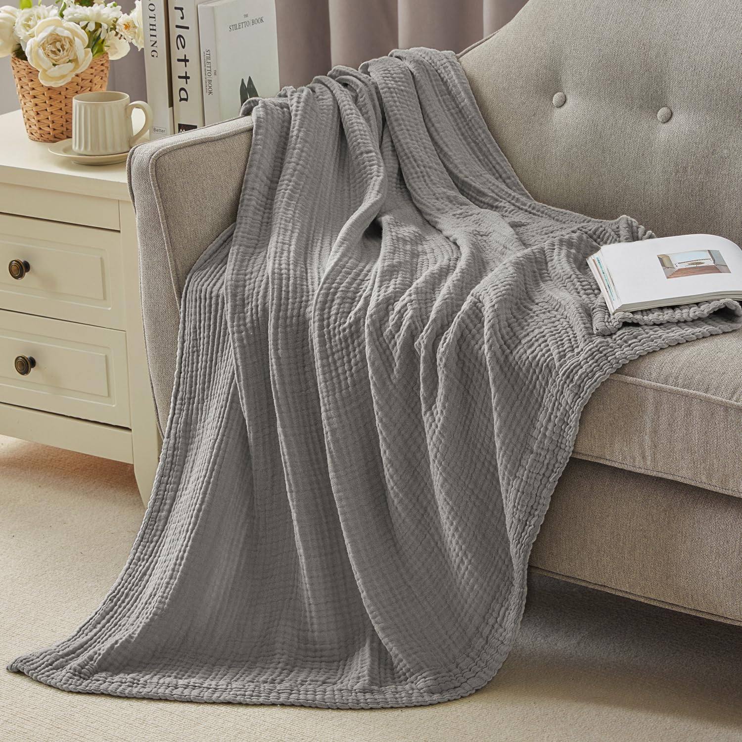 Plain 6-layer wrinkled cloth blanket