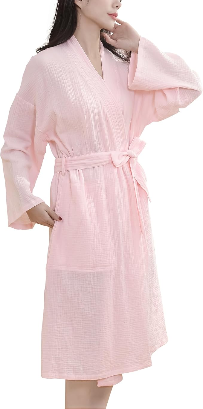 Double crepe bathrobe home clothing