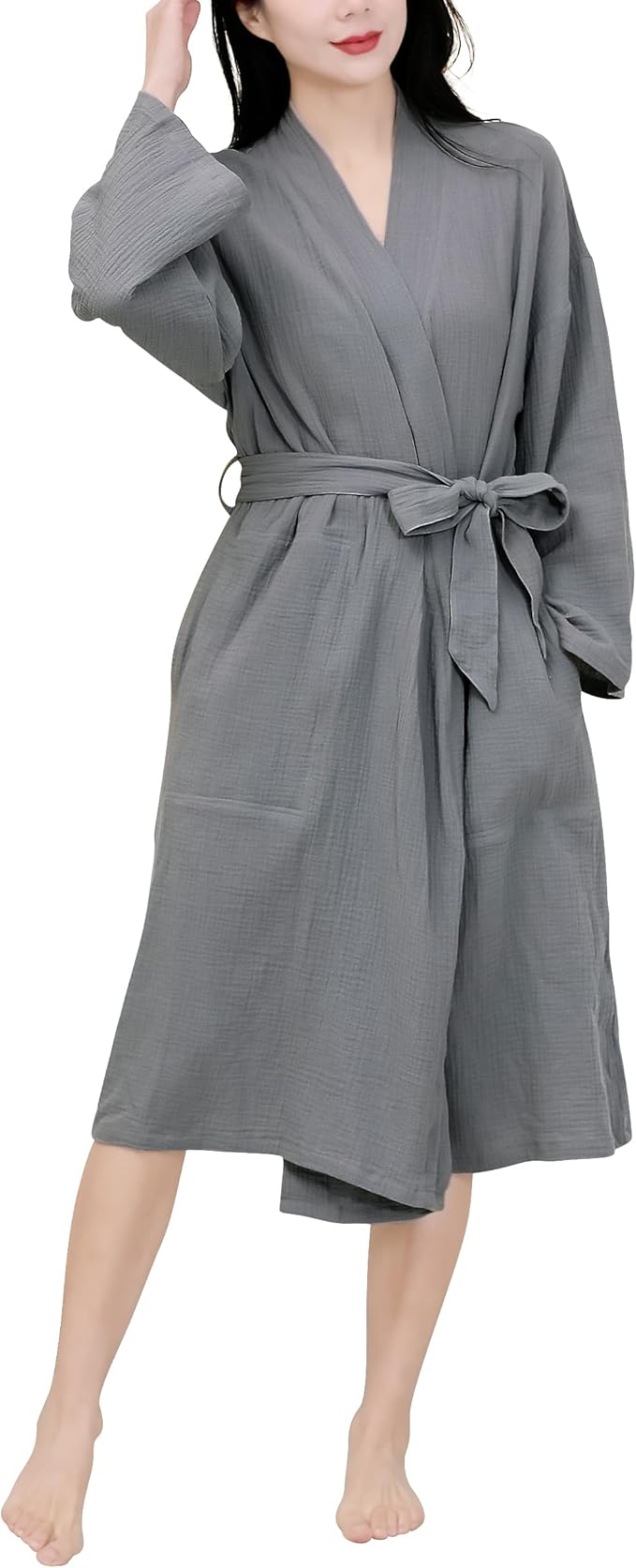 Double crepe bathrobe home clothing