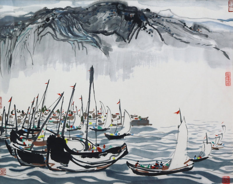 吴冠中款云间水乡