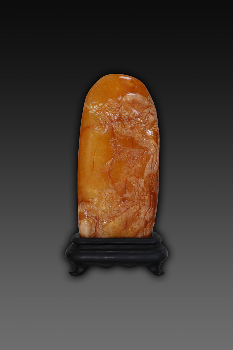 山水人家田黄石摆件