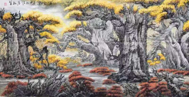 张凌超款金秋胡杨图