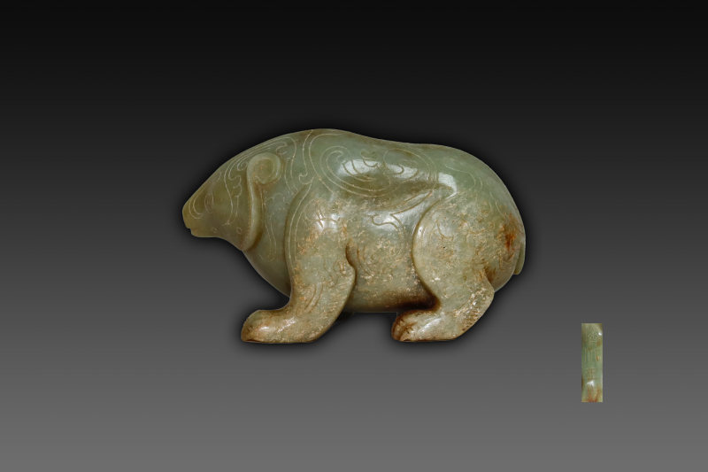 济北王刻款花纹玉熊