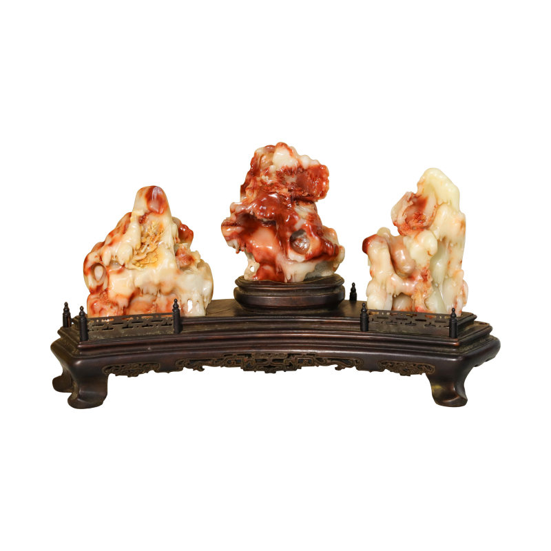 芙蓉石摆件三块