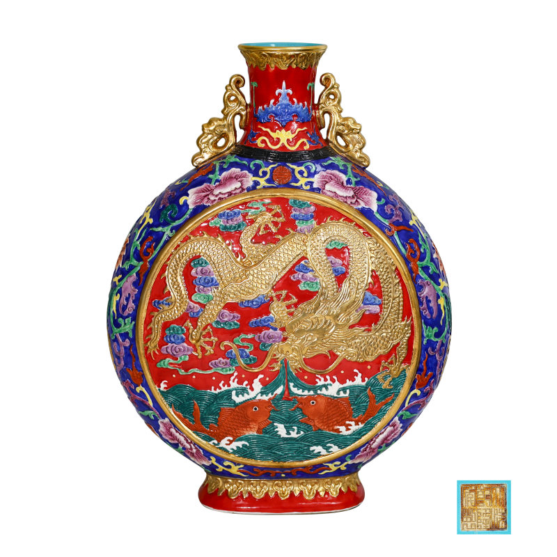 清乾隆金龙抱月瓶