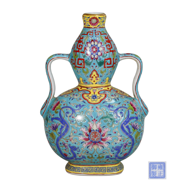 清雍正缠枝福寿葫芦