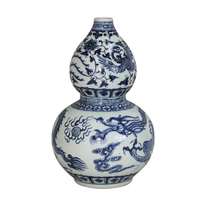 青花龙凤呈祥葫芦尊