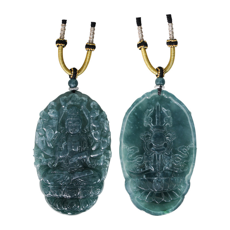 翡翠千手观音玉牌