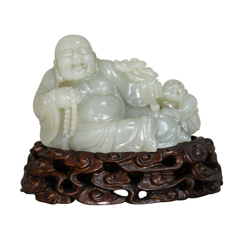 民国和田玉弥勒佛摆件