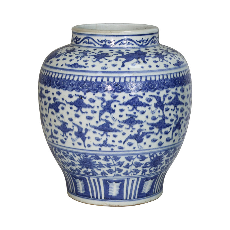 明代青花瑞兽纹大缸