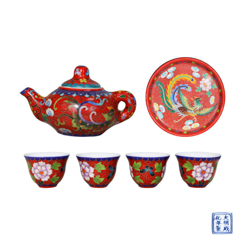掐丝珐琅茶具一套