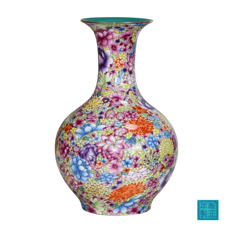 雍正百花不落地赏瓶