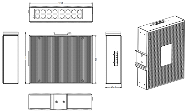16口工业交换机 ST016G