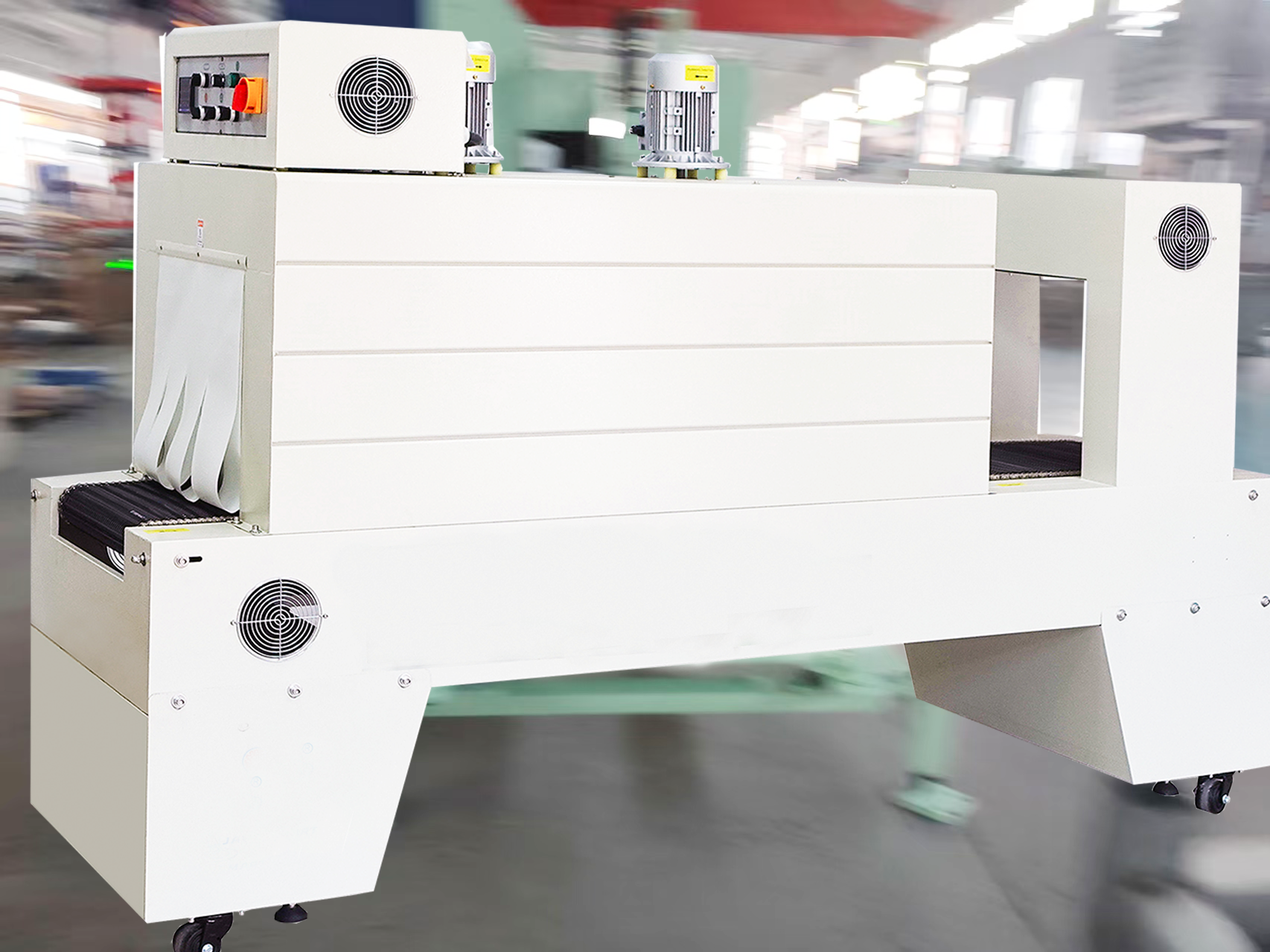 High platform chain-type heat shrink machine