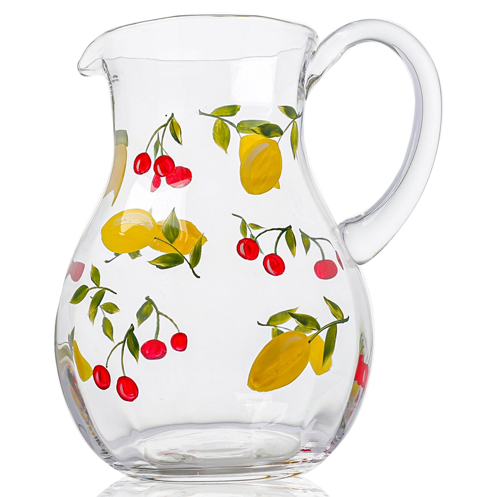 Hand-painted Lemon Glass Pitcher