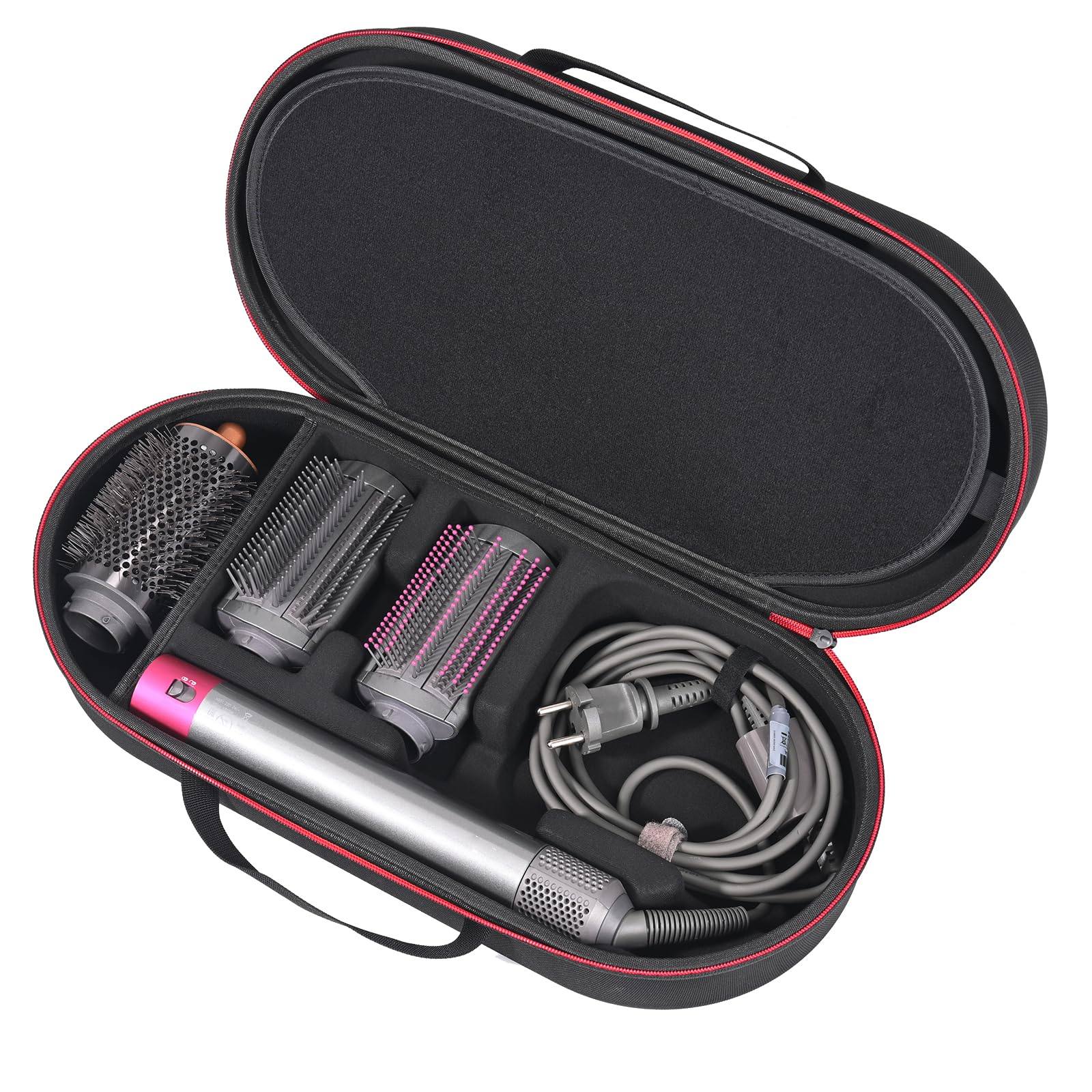 RLSOCO Hard Case for Dyson Airwrap i.d. Multi-Styler and Dryer - Fits 4pcs Long Barrels or Short Barrels - Black (Case Only,Hair Styler is not Included)