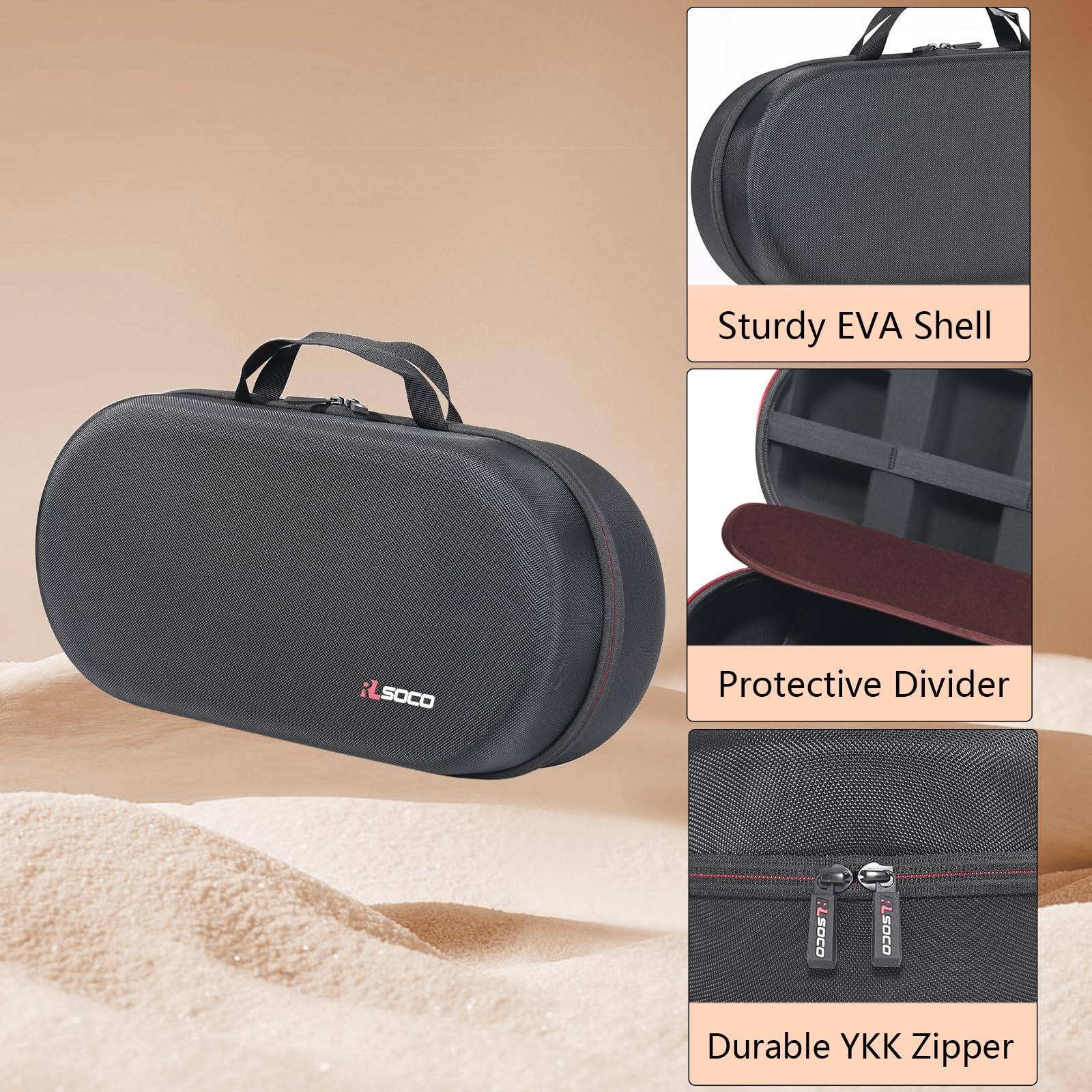 RLSOCO Hard Case for Dyson Airwrap i.d. Multi-Styler and Dryer - Fits 4pcs Long Barrels or Short Barrels - Black (Case Only,Hair Styler is not Included)