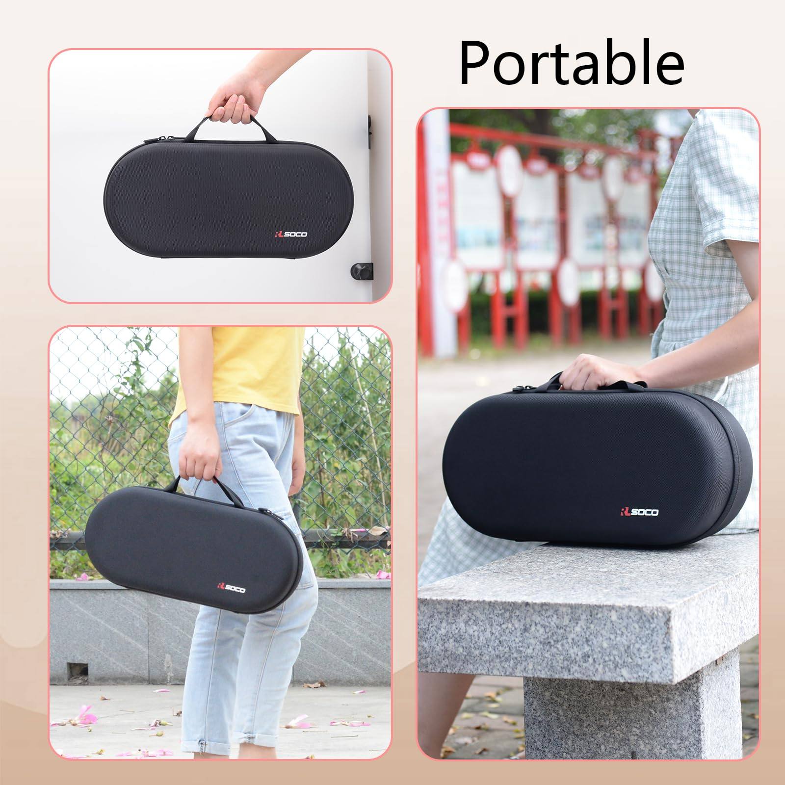 RLSOCO Hard Case for Dyson Airwrap i.d. Multi-Styler and Dryer - Fits 4pcs Long Barrels or Short Barrels - Black (Case Only,Hair Styler is not Included)