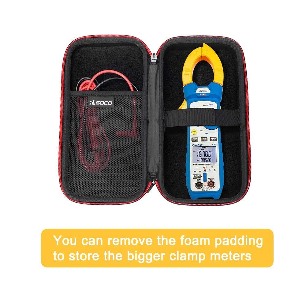 RLSOCO Hard Case for Fluke 323/302+/324/325 Clamp Meter & Works with KAIWEETS HT206D/HT206A Digital Clamp Meter (Case Only)