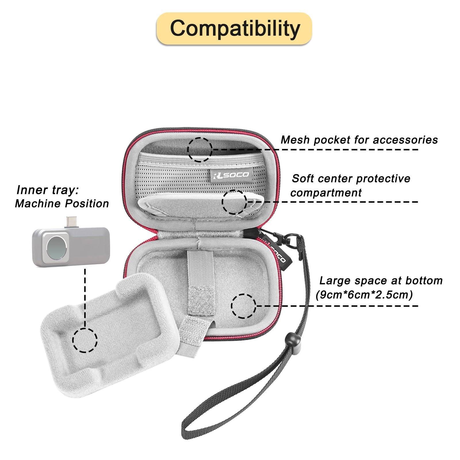 RLSOCO Hard Case for FLIR ONE Gen 3/PRO/Pro LT & TOPDON TC002/TC002C DUO/TC001/TC001 Plus & Fluke TC01A/TC01B Thermal Imaging Camera (Case Only)
