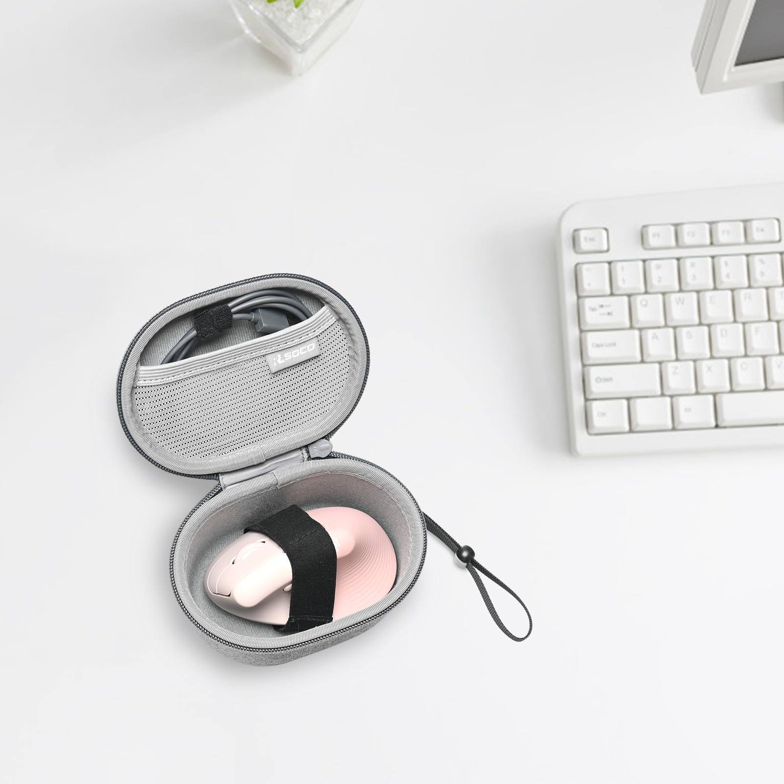 RLSOCO Travel Case for Logitech Lift Vertical/MX Vertical Wireless Ergonomic Mouse (Grey)