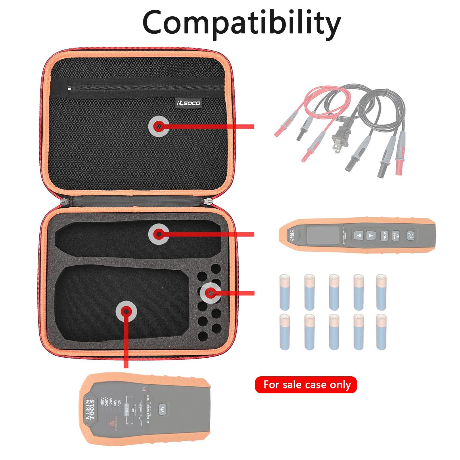 RLSOCO Hard Case for Klein Tools ET450 Advanced Circuit Breaker Finder and Wire Tracer Kit-Compact Tools Kit Organizer Case