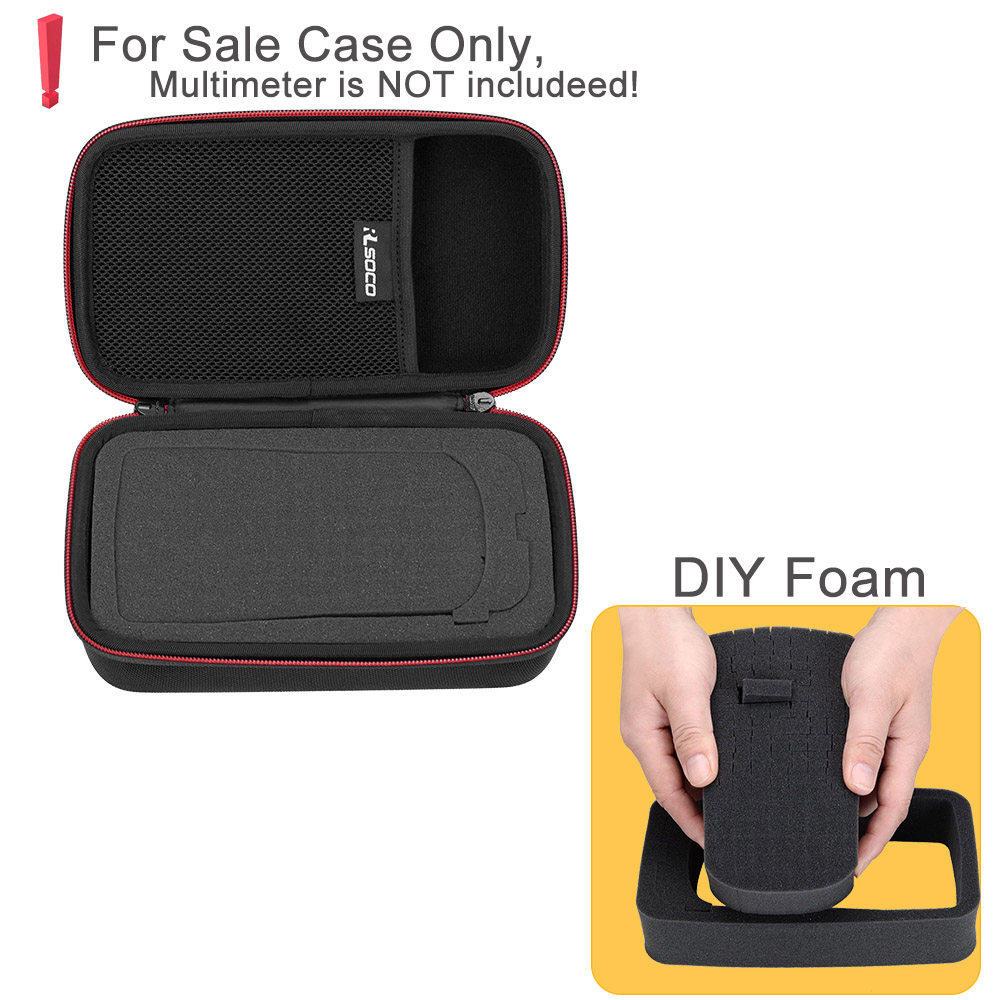 RLSOCO Carrying Case for Fluke 117/115/116/114/113/177/178/179/233 Digital Multimeter and Compatible with Fluke 101/106/107/F15B+/F17B+/F18B+ and more (With DIY Foam) (Red Zip）