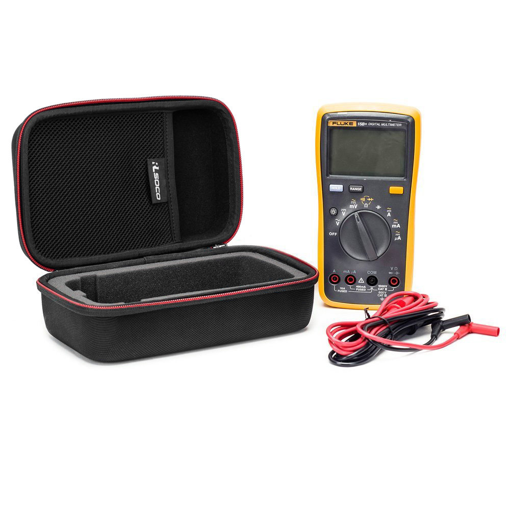 RLSOCO Carrying Case for Fluke 117/115/116/114/113/177/178/179/233 Digital Multimeter and Compatible with Fluke 101/106/107/F15B+/F17B+/F18B+ and more (With DIY Foam) (Red Zip）