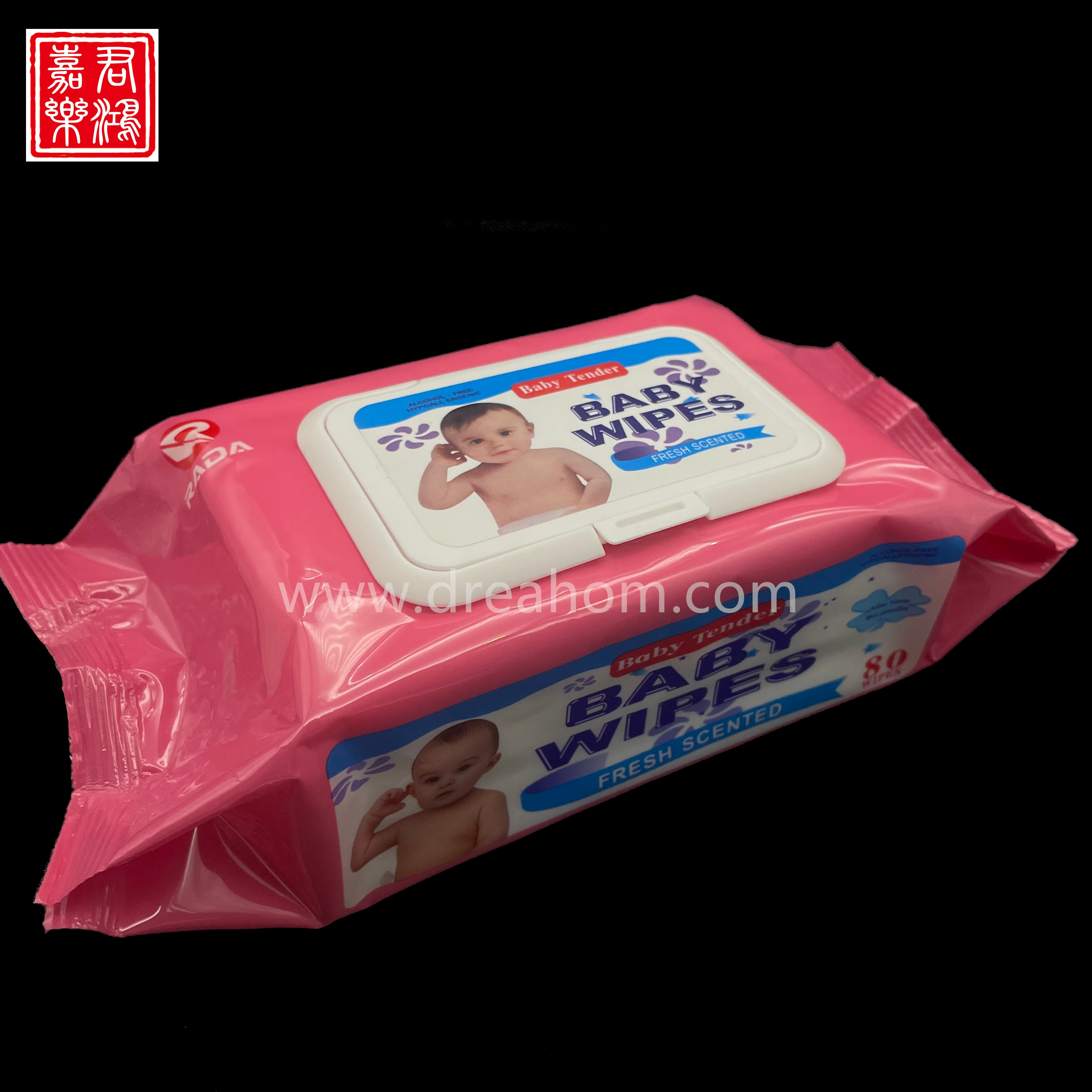 99% Pure Water Unscented Baby Wipes pink