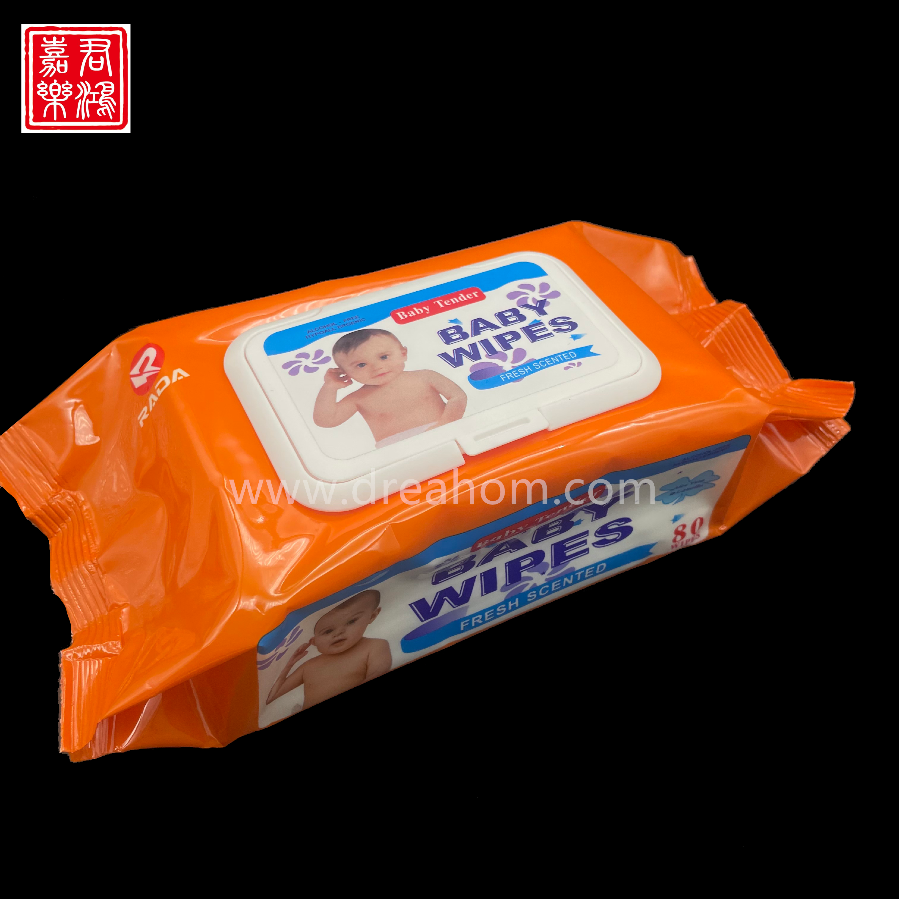 99% Pure Water Unscented Baby Wipes orange