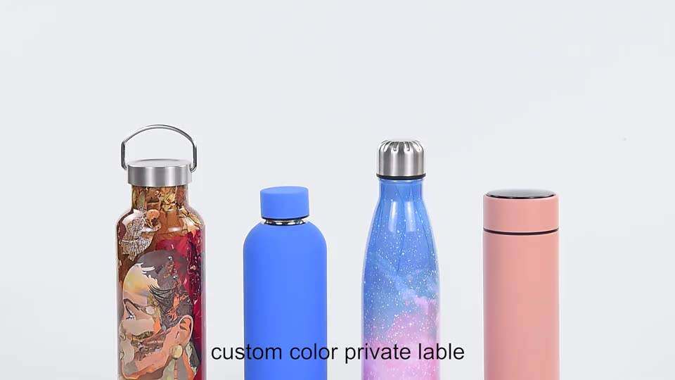 Custom BPA Free Hot Cold Thermal Drink Bottle Double Wall Insulated Stainless Steel Hot and Cold Water Bottle with Bamboo Lid