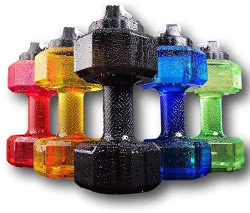 2.2L Dumbbell Shape Water Bottle Exercise Gym Fitness Sports Workout Portable BPA Free Flip Top Leak Proof lid 6 Colors