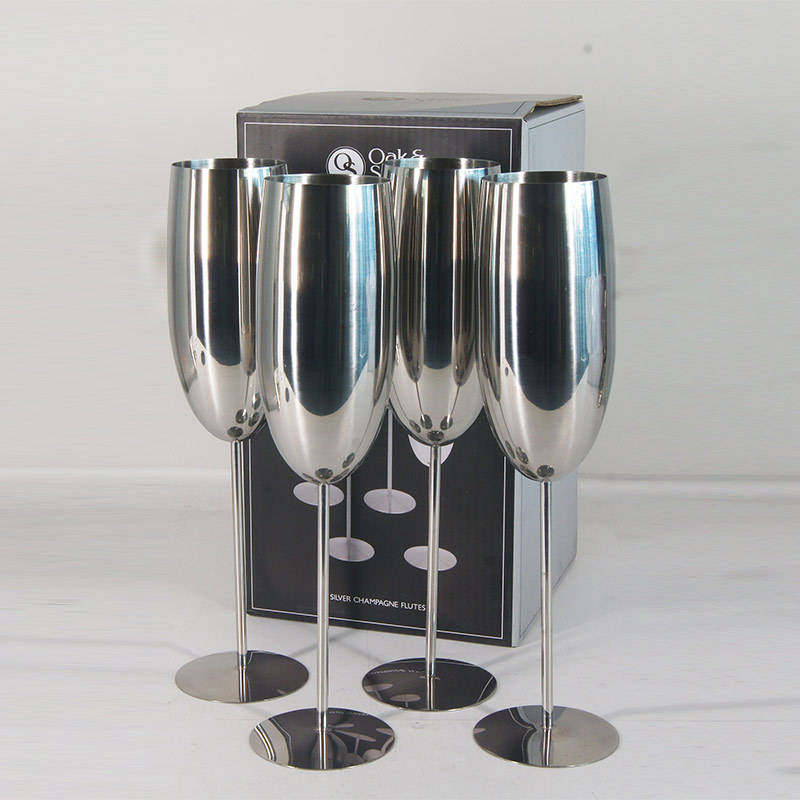 Wholesale Popular Metal Red Wine Glass Goblet Custom Stainless Steel Wine Glasses Wine Glasses