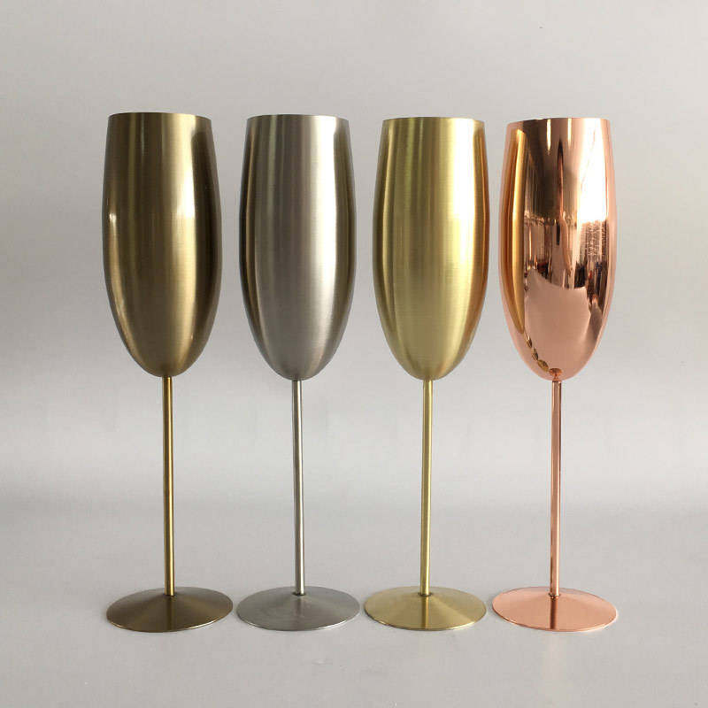 Wholesale Popular Metal Red Wine Glass Goblet Custom Stainless Steel Wine Glasses Wine Glasses