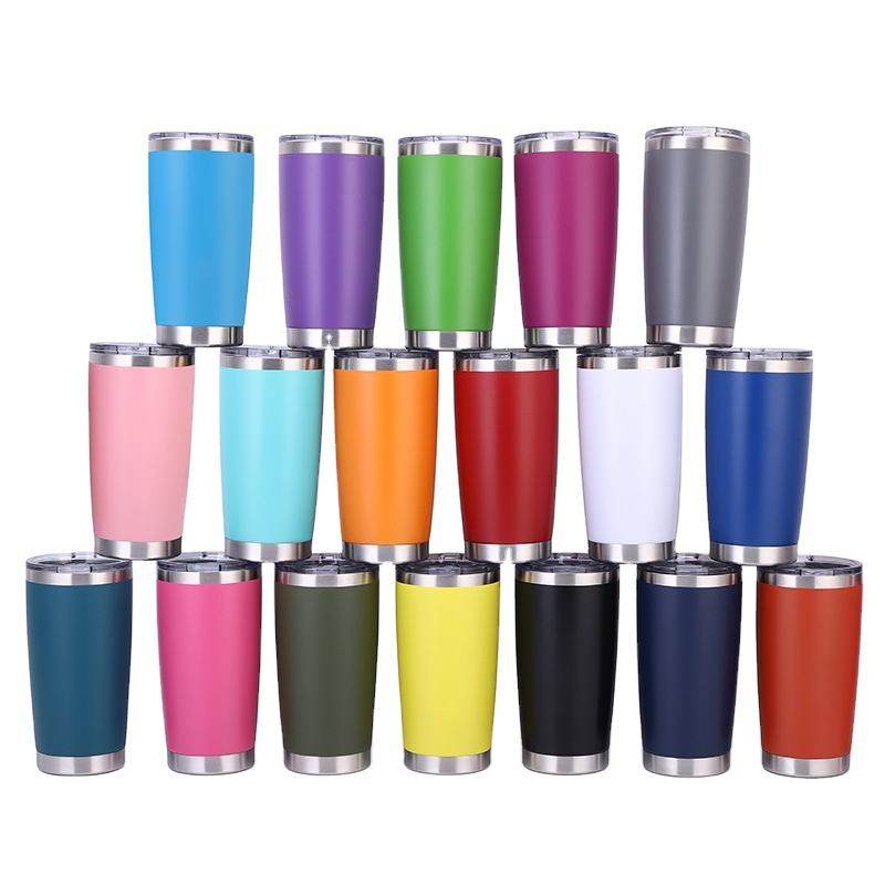 20oz Tumbler Cups Double Wall Stainless Steel Vacuum Insulated Tumbler with Lid and Straw