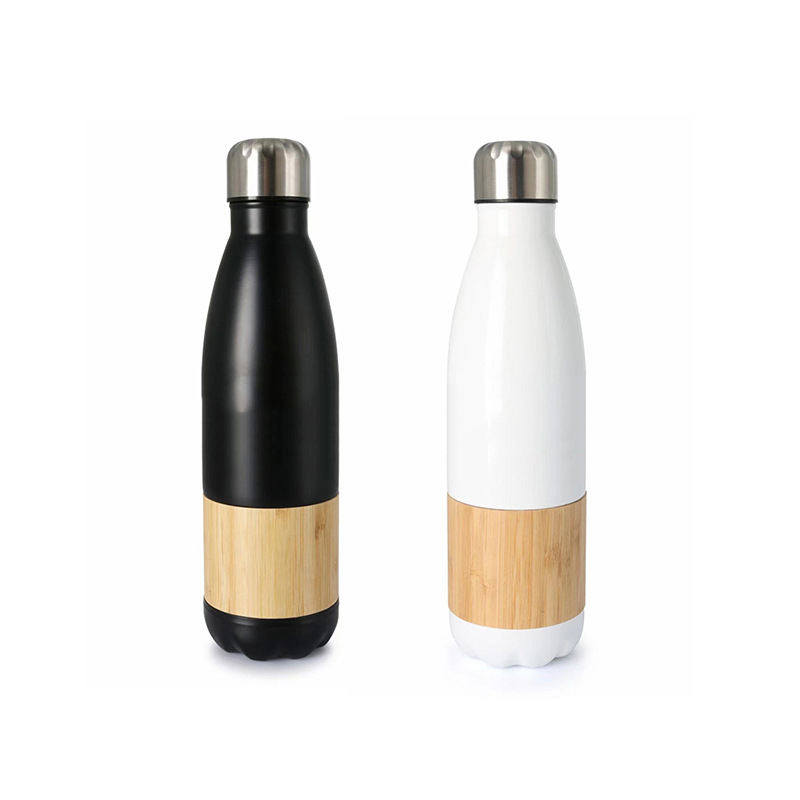 500ml Thermos Bottle Stainless Steel Cola Shape Bamboo Bottle Travel Vacuum Insulated Flask Eco Friendly