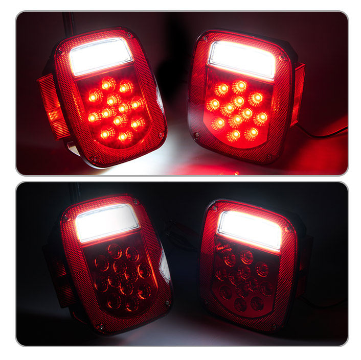 Red LED BAR Tail Lights with Side Marker Light