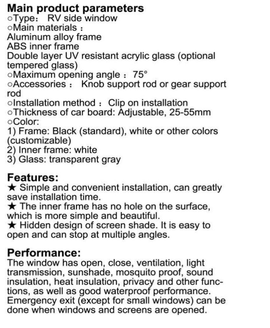 RV Side Window